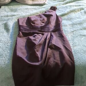 Elegant One-Shoulder Purple Dress